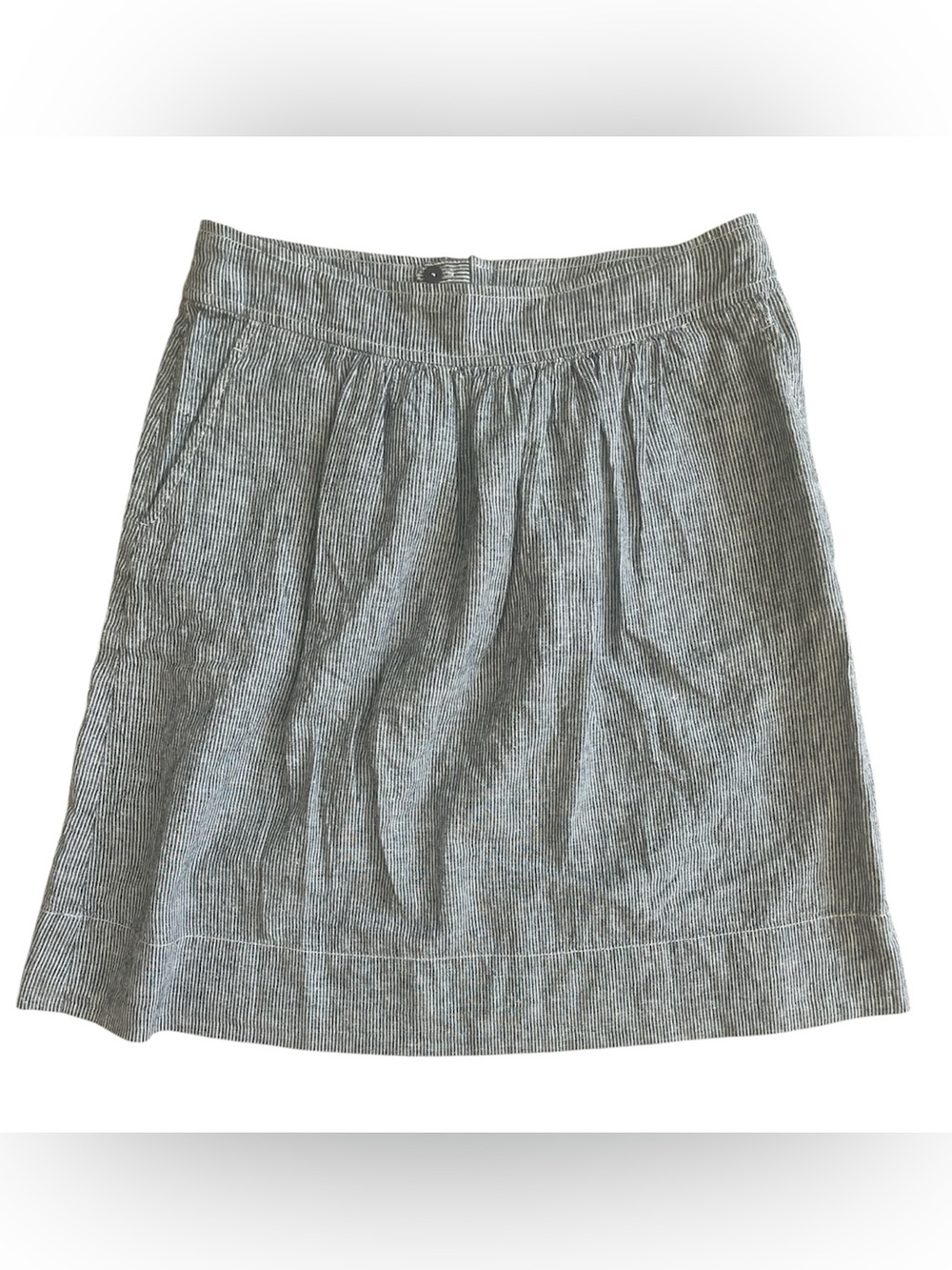 Eileen Fisher Hemp Organic Cotton Blend Pinstriped A line Skirt XS